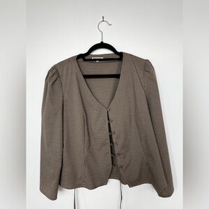 Reformation Houndstooth Blouse